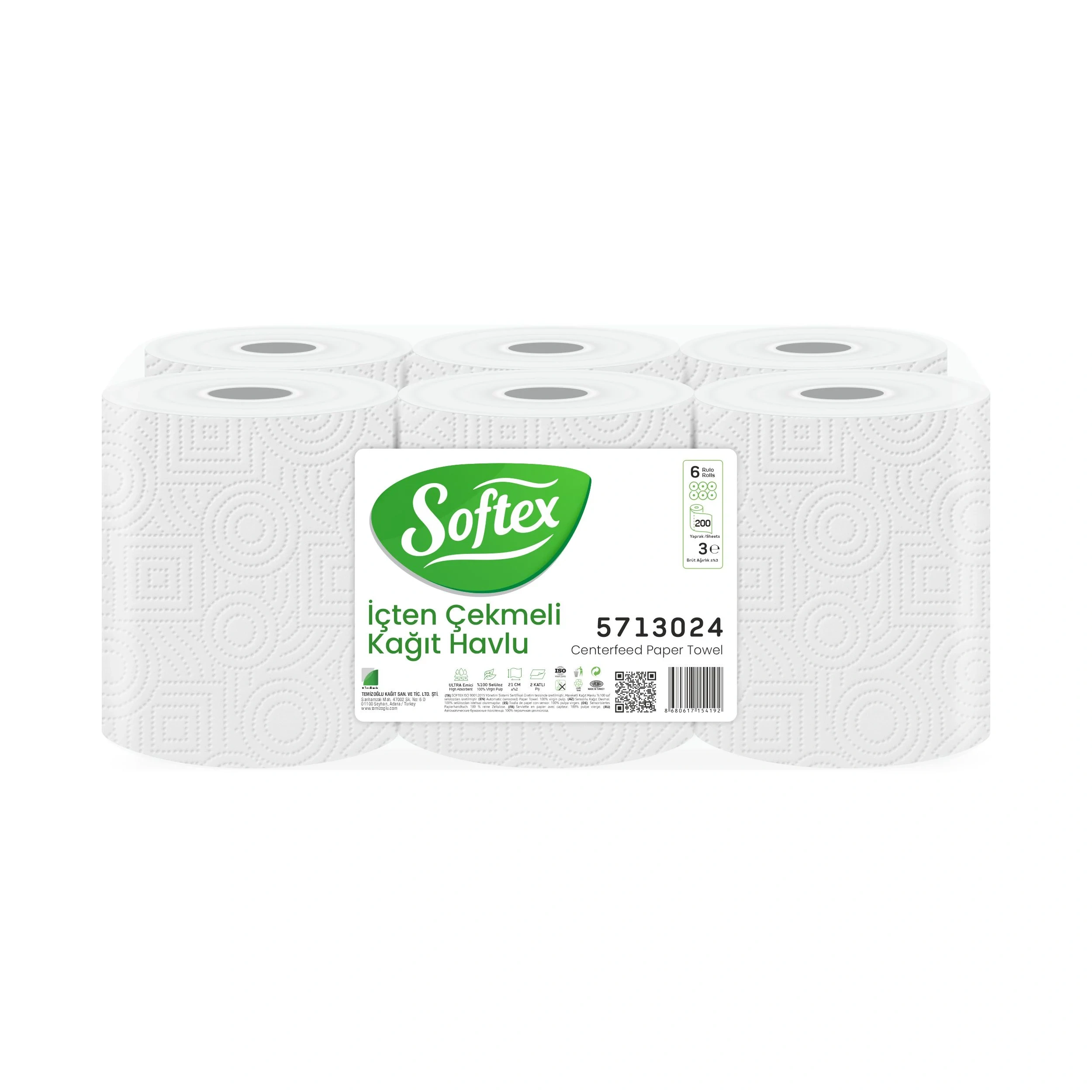 Softex Centrefeed Paper Towel 6 Roll 3 kg
