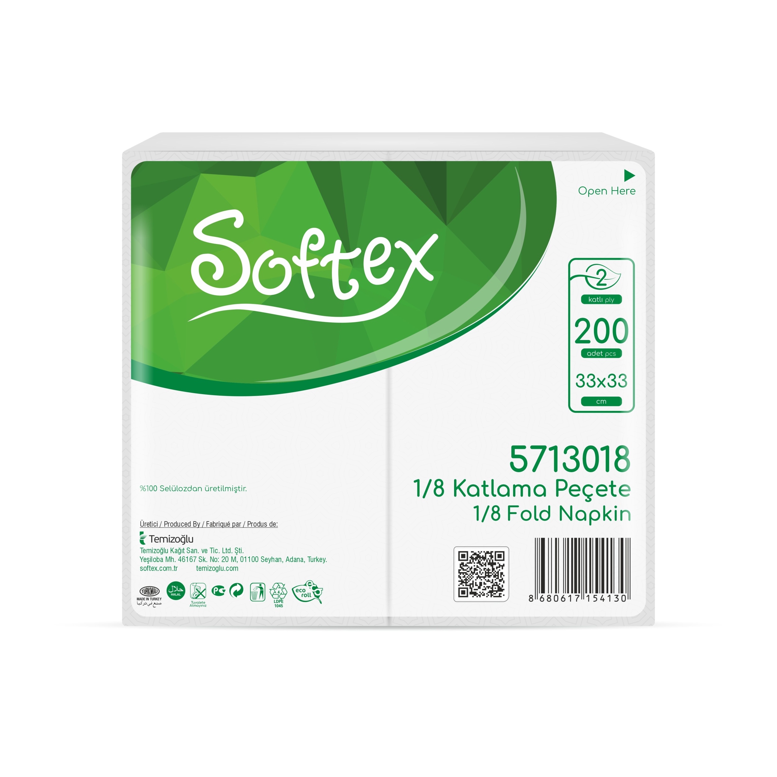 Softex garson katlama 1/8 peçete napkin