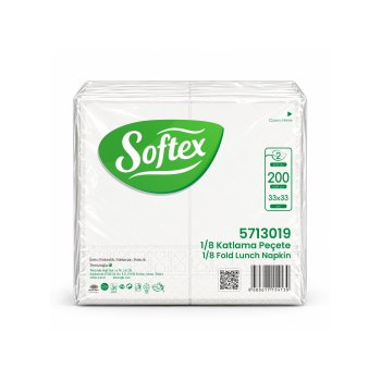 Softex Servilletas de almuerzo plegables en 1/8, 16*200 unidades.