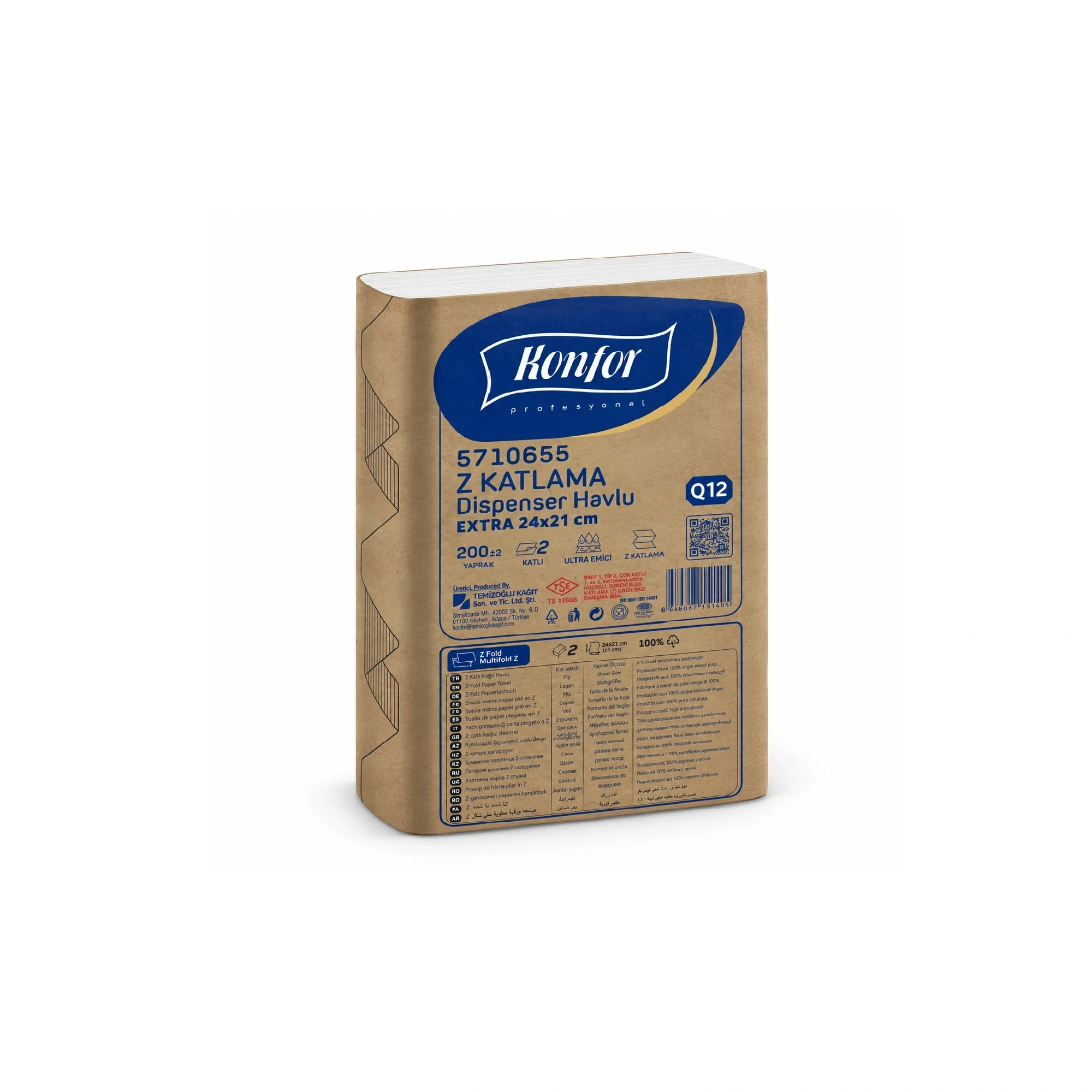 Comfort Professional Z-Falz-Papierhandtuchspender, 200 Blatt extra