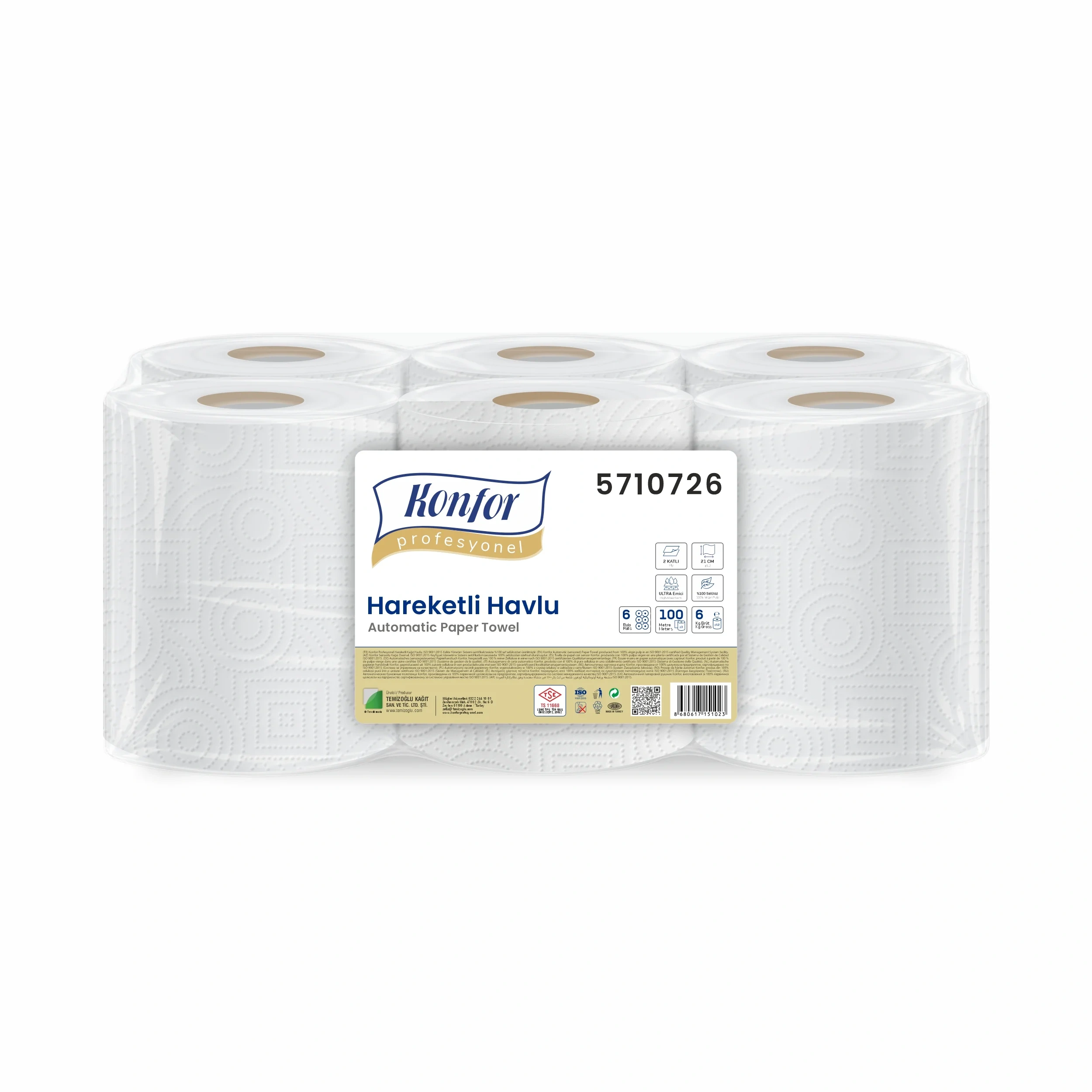 Konfor Professional Mobiles Handtuch 100 Meter 21 cm