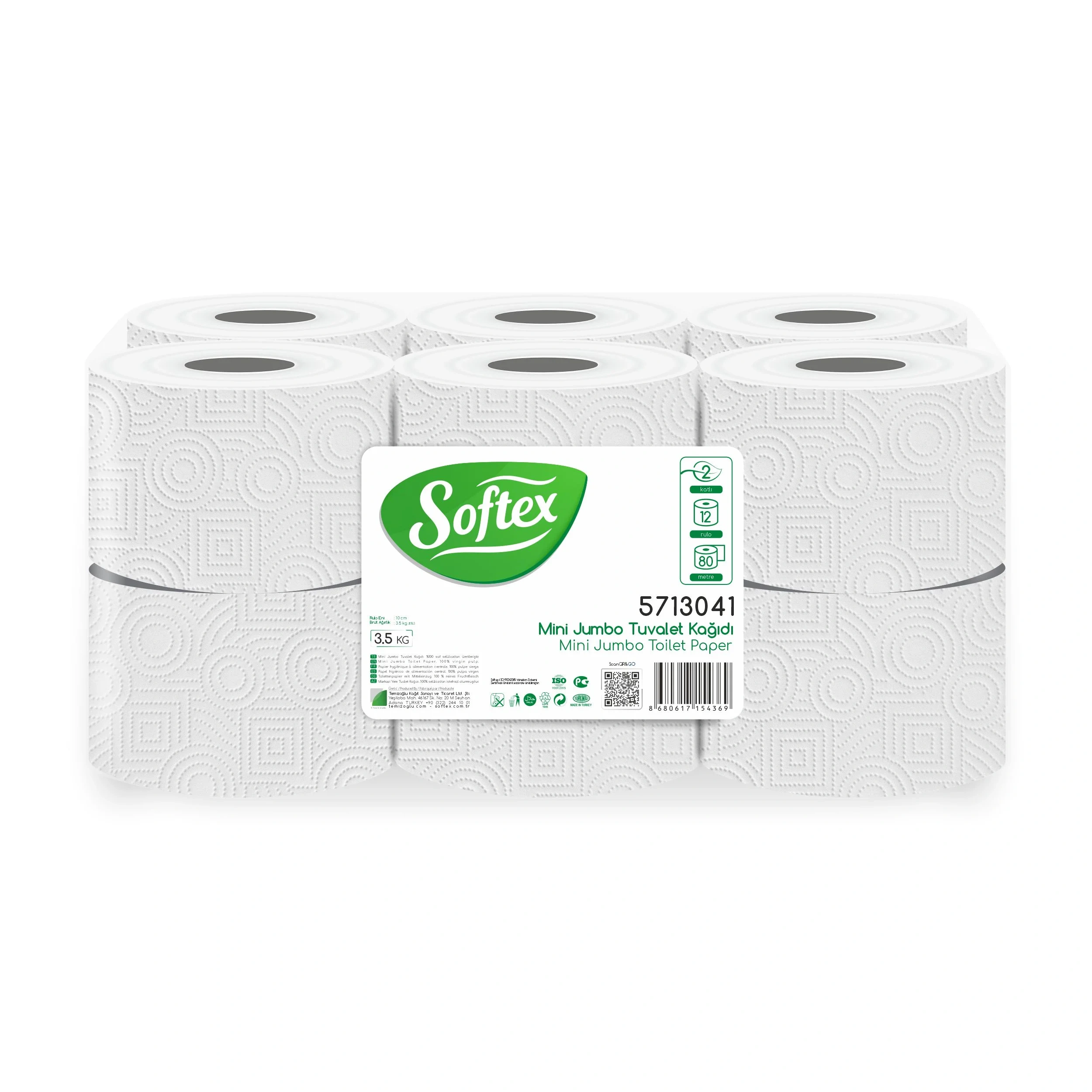 Softex Mini Jumbo Toilettenpapier, 12 Rollen