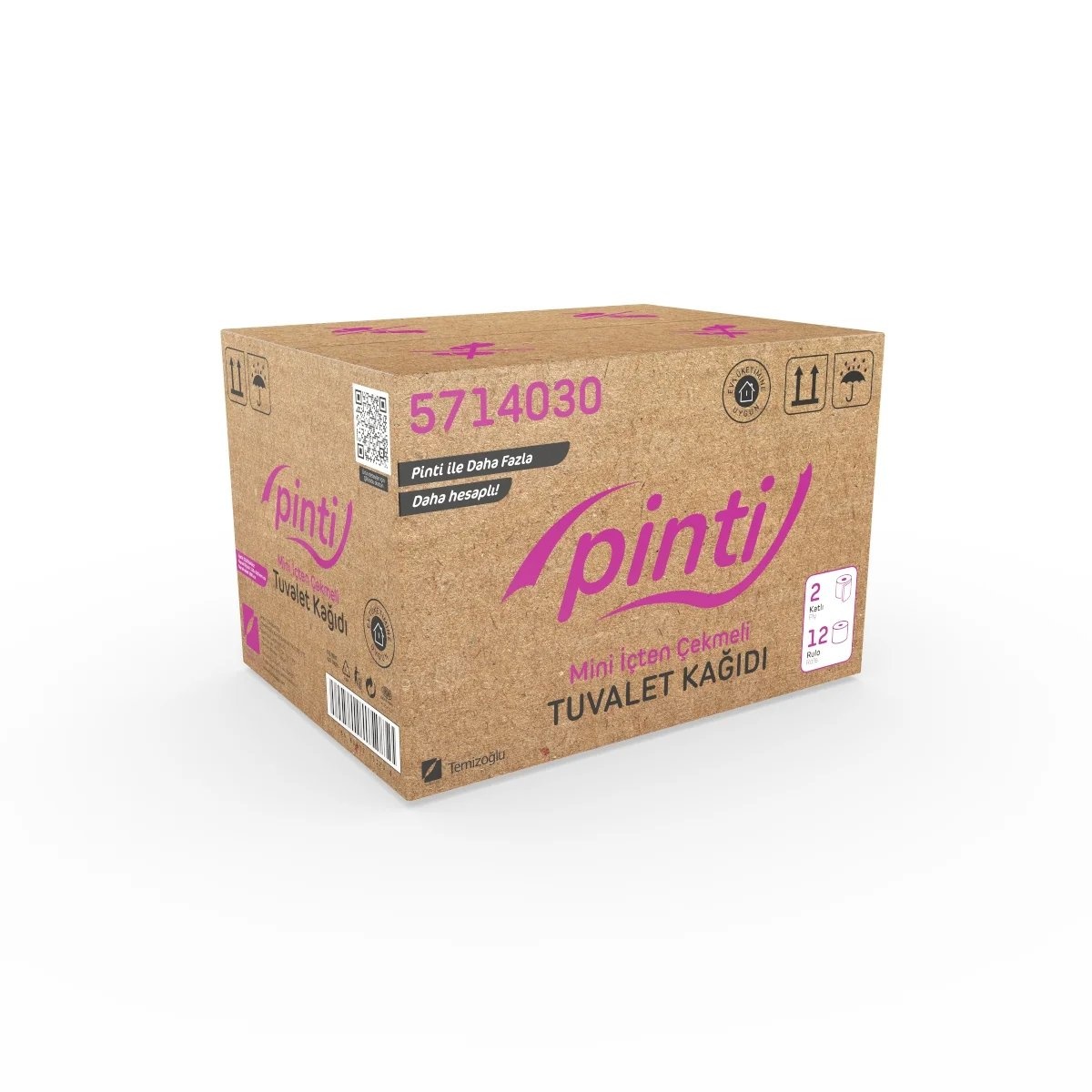Pinti Mini İçten Çekmeli Tuvalet Kağıdı 12 Rulo