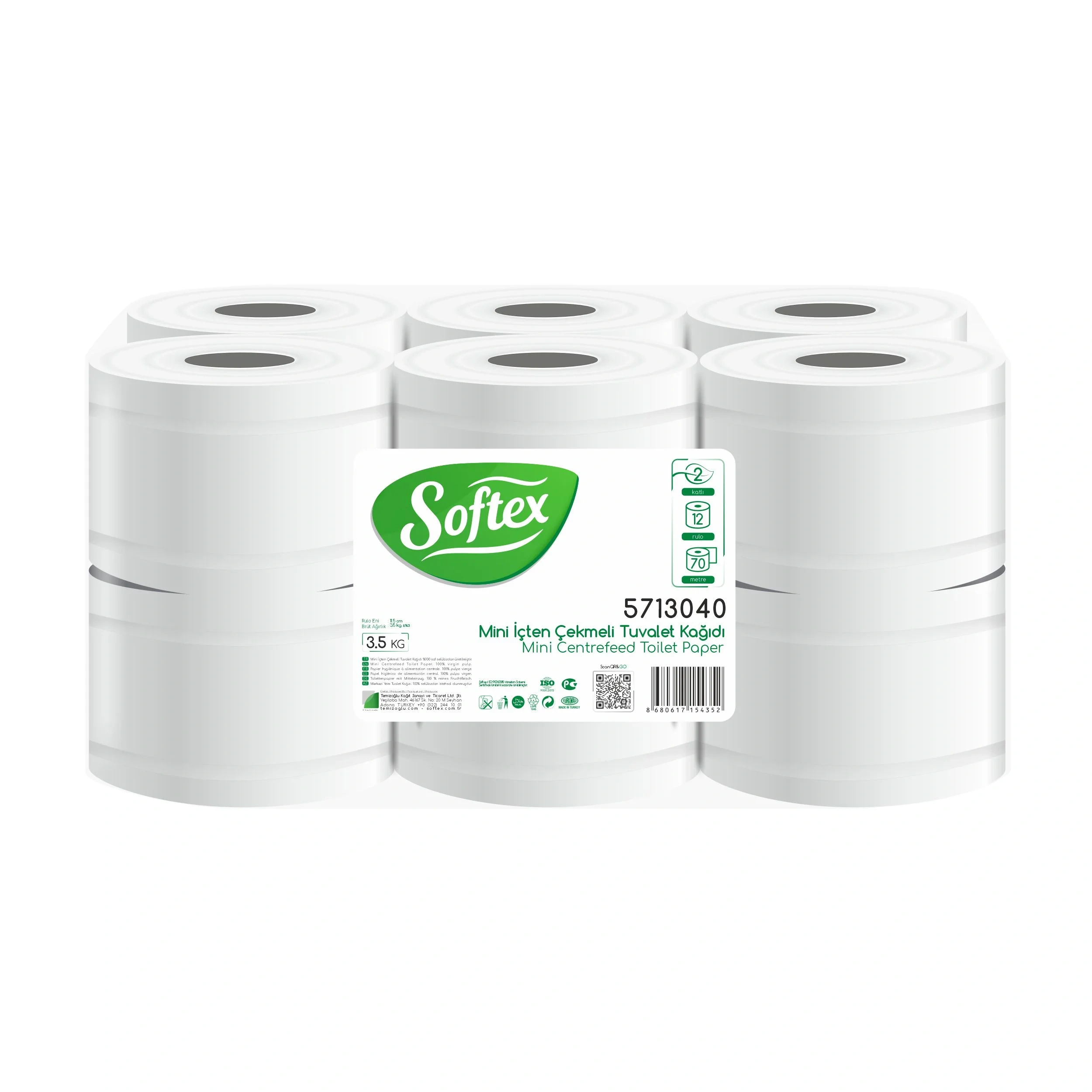 Softex Mini İçten Çekmeli Tuvalet Kağıdı 70 Metre